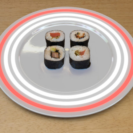 The Fukushima Plate will warn you if you're about to eat sushi made from Blinky, the three-eyed fish, from The Simpsons.