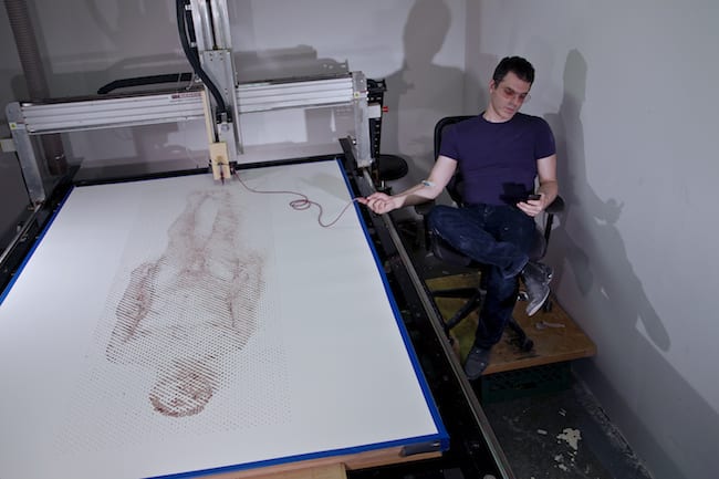 Technology | Ted Lawson uses CNC Machine, Blood for Self-Portrait