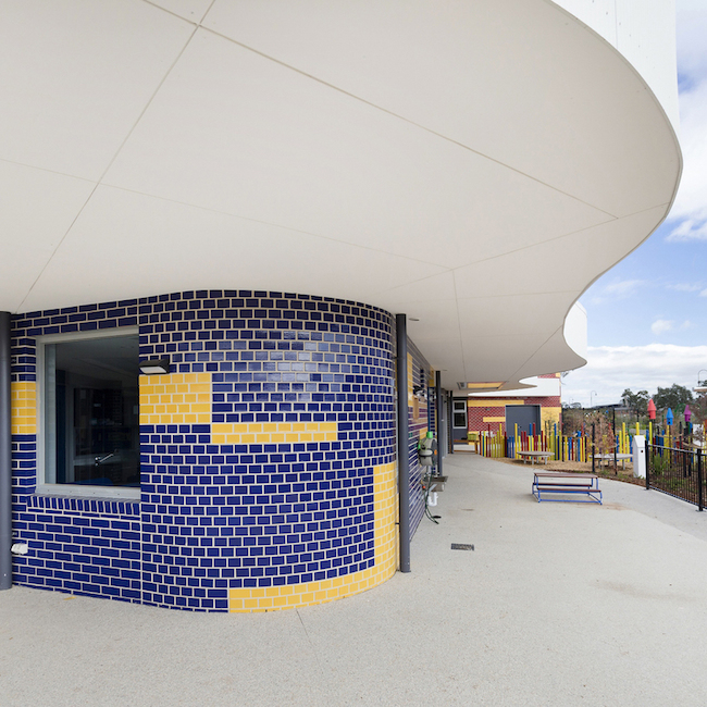 Architecture + Brick | Glazed Brick in Child Centre Recalls Meandering River