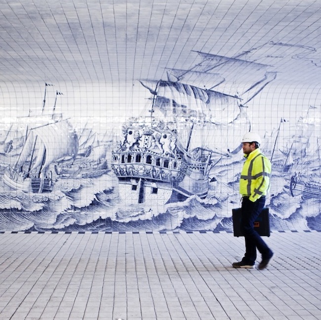 Architecture | A Blue and White Warship Protects Amsterdam’s Pedestrians and Cyclists