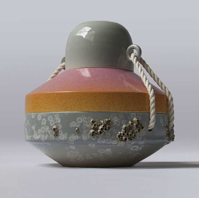 Art | Something Like This Design pairs Colorful Ceramic Objects with Barnacles